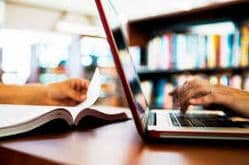 typing on laptop