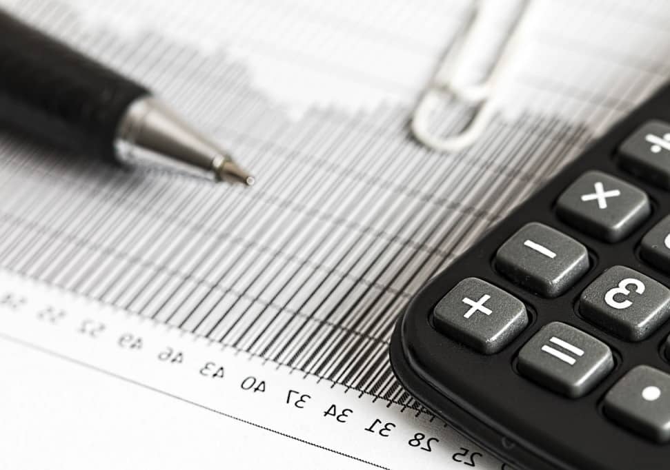 calculator and pen